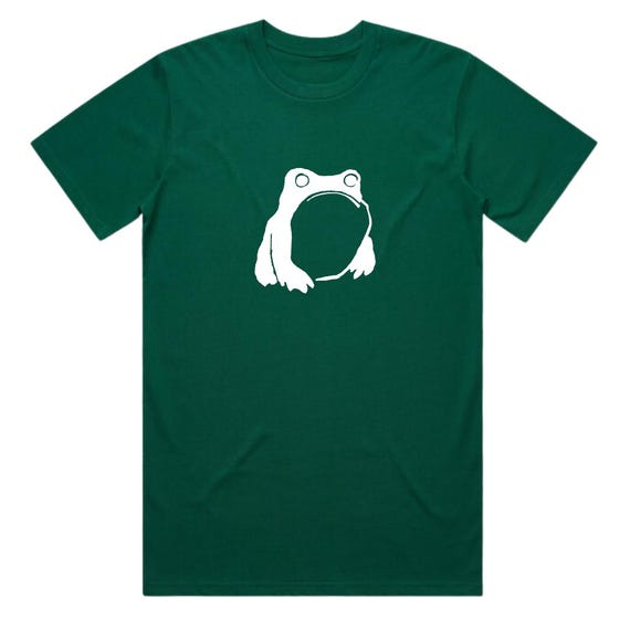 ハンドスクリーンプリントのカエルTシャツ - 厚手のオーガニック