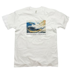 Two Small Fishing Boats on the Sea, Wild Sea at Choshi T-Shirt with Title
