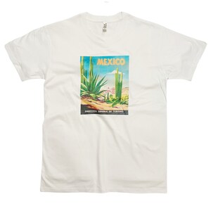 Mexiko Reise Poster T-Shirt Vintage Kunstdruck Kaktus