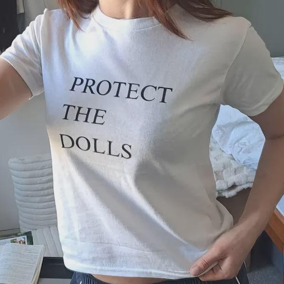 Protect The Dolls T-Shirt - Cropped Fit Baby Tee - Trans Rights Are Human Rights Tee - Screen Printed - LGBTQ+ Pride Shirt - Empowerment