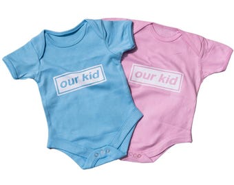 Funny 'Our Kid' Baby Bodysuit – Retro Britpop, Indie Rock Gift