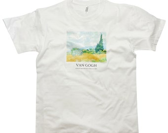 Van Gogh Wheat Field With Cypresses T-Shirt With Title