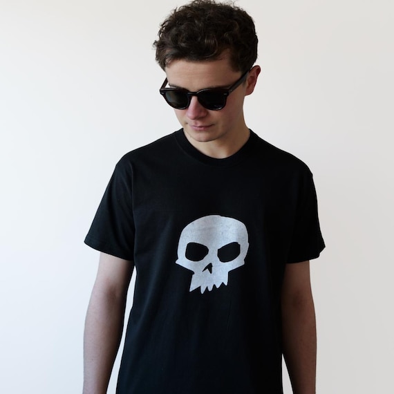 T-shirt No Fear Homme – Noir, Motif Skull, Taille S, Très Bon état