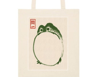 Borsa tote Matsumoto Hoji Fat Sad Frog Arte giapponese xilografia vintage