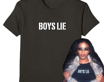 Y2K Black Crop Top – Boys Lie Slogan Tee, Handmade - Etsy