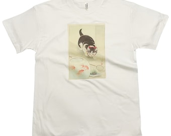 Ohara Koson Cat and Bowl of Goldfish Vintage Japanese Art T-Shirt