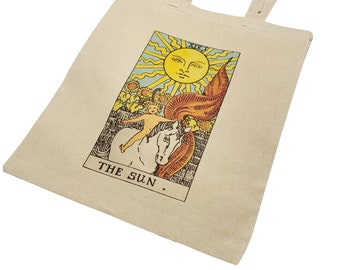 Borsa tote zodiacale 'The Sun' Segno zodiacale Arte vintage