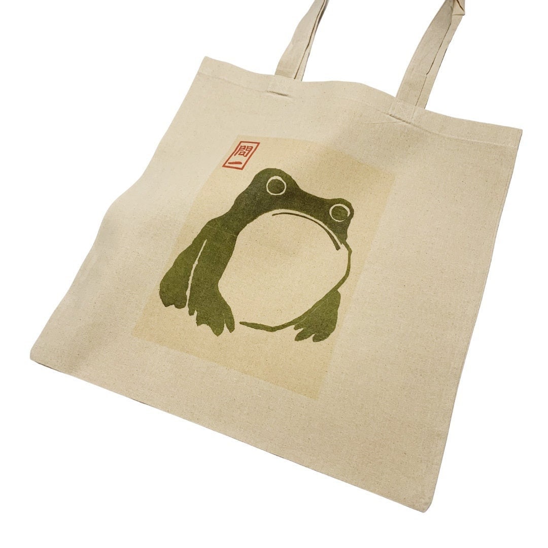 かえる出品 松本宝治 カエル トートバッグ ヴィンテージ 日本の木版画 - Etsy 日本