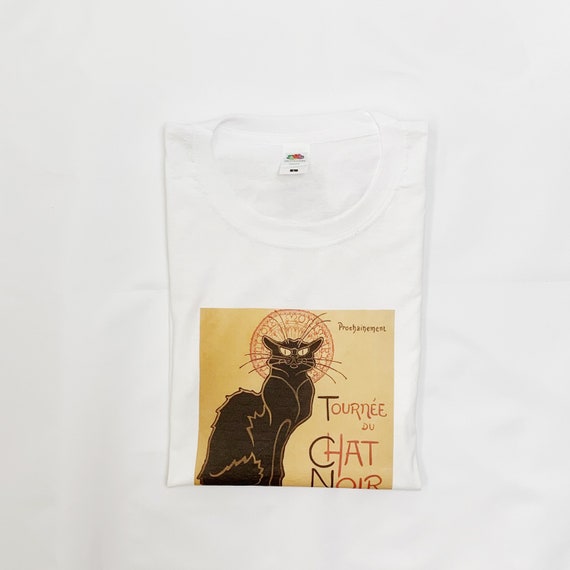 Tournée Du Chat Noir Théophile Steinlen Vintage Aesthetic Poster T Shirt Gothic Style Retro Minimalist Style