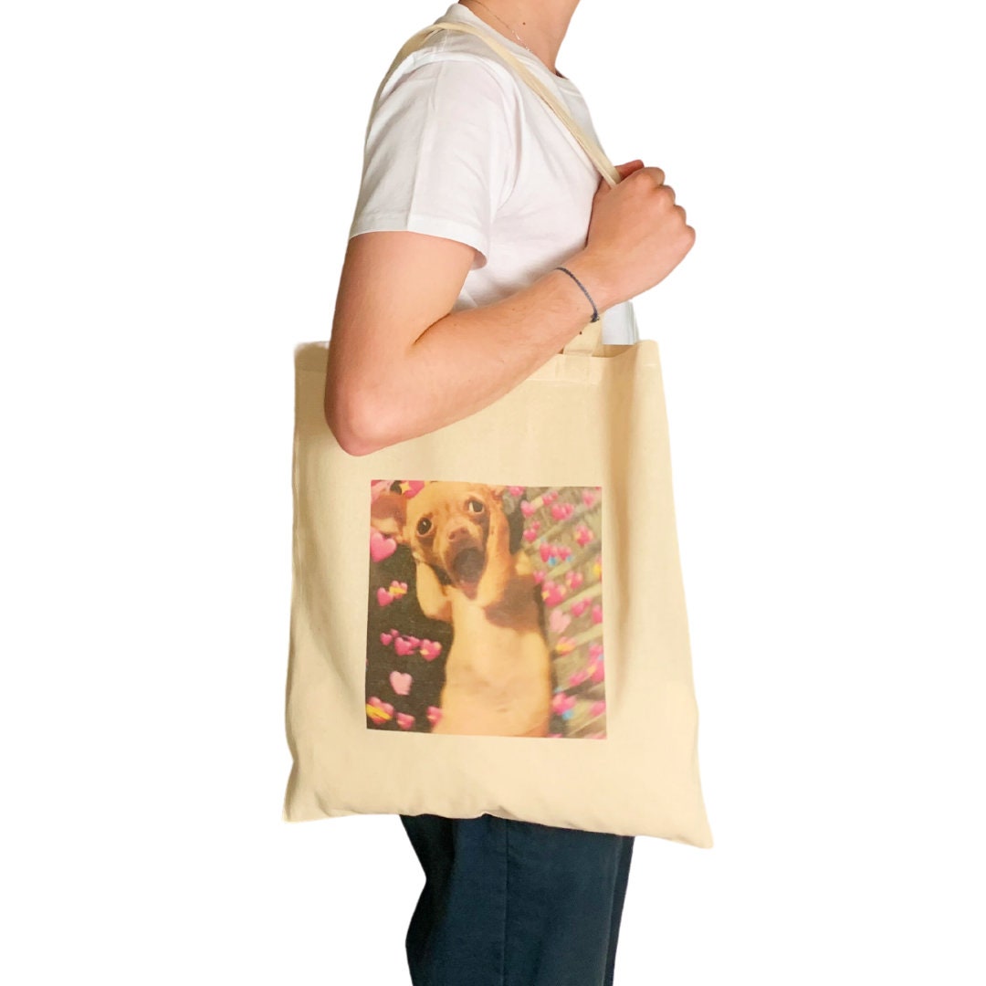 Black Tote Bag Dog Tote Bag Funny Meme With Paws Custom Dog 