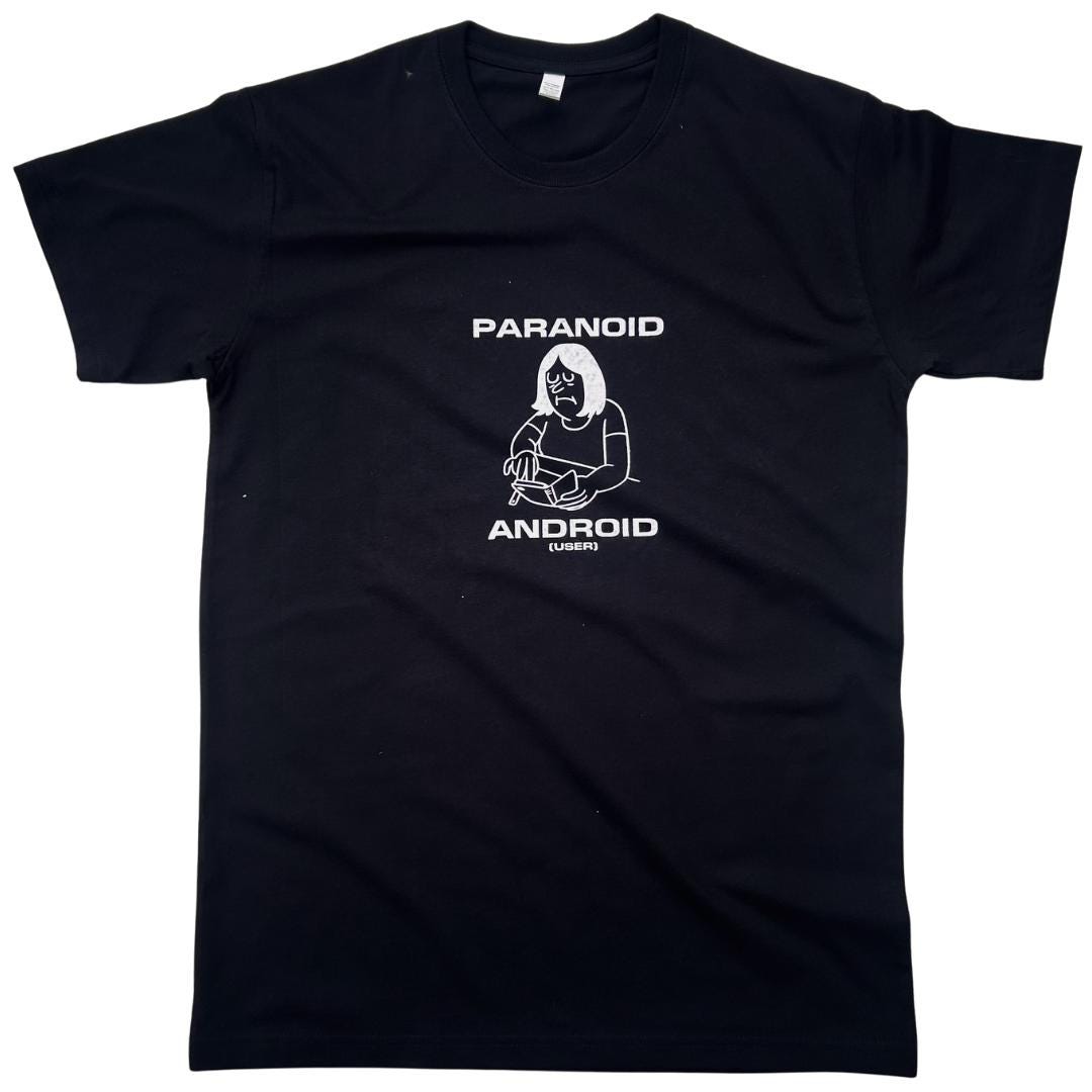 Paranoid Android (user) - Regular Fit Unisex - Black - Funny 90s