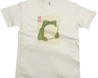 Matsumoto Hoji Frog T-shirt vintage gravure sur bois japonaise