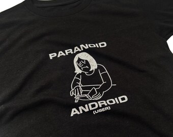 Paranoid Android (user) - Regular Fit Unisex - Black - Funny 90s