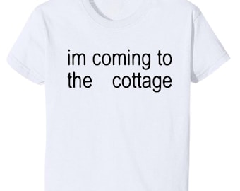 I’m Coming To The Cottage Cropped Baby Tee – Heated Rivalry Quote Cropped Shirt, Hockey Romance LGBT Fan Gift - Heavyweight Cotton T-Shirt