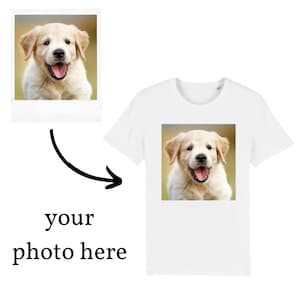 Personalised Custom T-Shirt Any Image or Text Printed White and Black Custom White