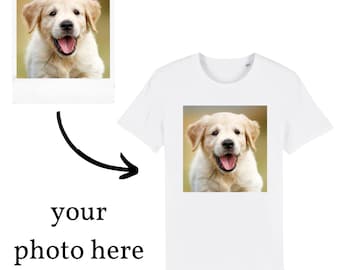 Personalised Custom T-Shirt Any Image or Text Printed White and Black