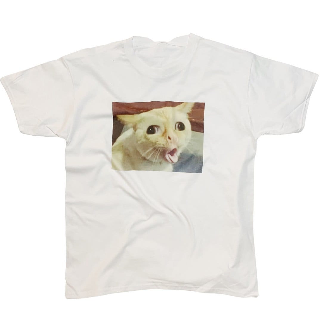 Cat Gagging Meme T-shirt Funny Kitty Feline Top Iconic Meme - Etsy
