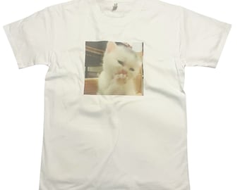 Cute Cat Meme T-Shirt: Funny Graphic Print, Soft Cotton Top
