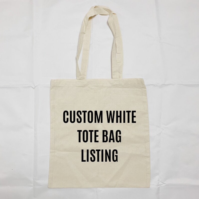 Custom Tote Bag Canvas Bag Any Image Printed White and Black | Etsy