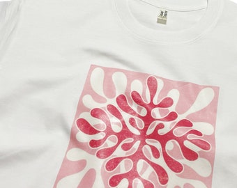 Camiseta rosa de Matisse Papiers Decoupes, Berggruen and Cie con título de exposición de arte impreso
