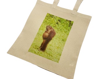 Monkey Orangutang Thinking Tote Bag Funny Monkey Meme Print