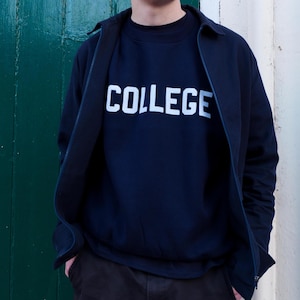 College Sweatshirt - Cozy University Crewneck - Vintage Campus Sweater - Preppy School Pullover - Unisex Oversized College