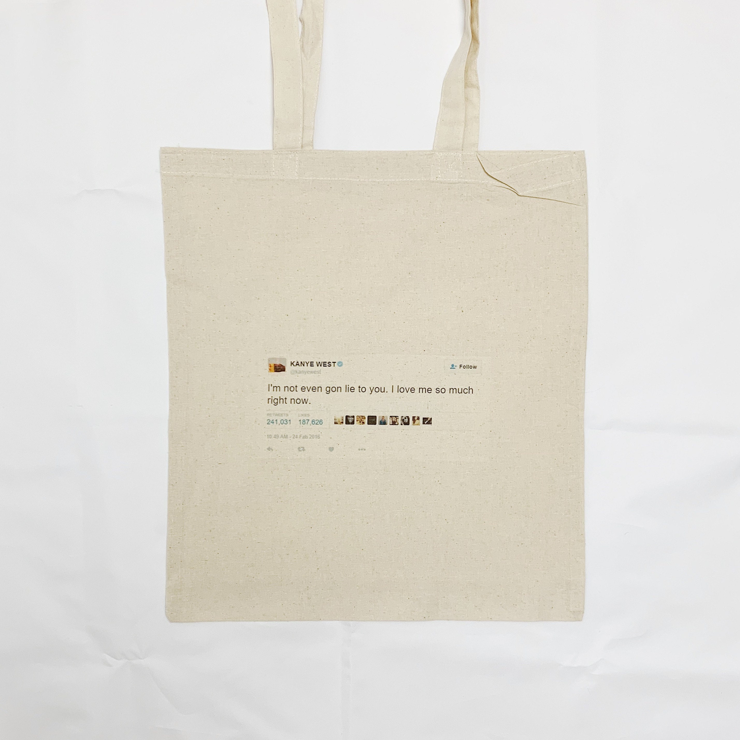 Kanye West Tweet Tote Bag I Love Me So Much Right Now Famous Celebrit…