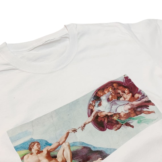 The Creation of Adam T-shirt by Michelangelo Minimalist Religion Aesthetic Christian - Etsy The Creation of Adam T-shirt by Michelangelo Minimalist Religion Aesthetic Christian - Etsy