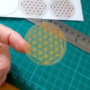 4.5cm * 15 Blume des Lebens Aufkleber, Heilige Geometrie Aufkleber, Vinyl Aufkleber, Fenster Aufkleber, Laptop Aufkleber, spirituelles Geschenk