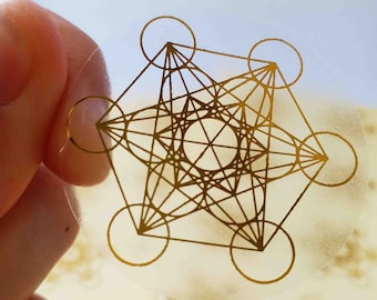 Gold Metatron's Cube Sticker: Sacred Geometry, Spiritual Gift (20 Pieces)