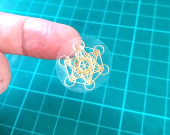 Sacred Geometry Sticker - Metatron's Cube & Flower Of Life Design - 5" Vinyl Decal