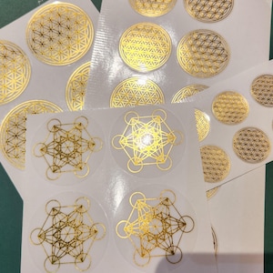 40 Metatrons Würfel, Blume des Lebens Aufkleber, 2,25cm ~ 4,5cm, Heilige Geometrie Aufkleber, Vinyl Aufkleber, Fenster Aufkleber, Laptop Aufkleber