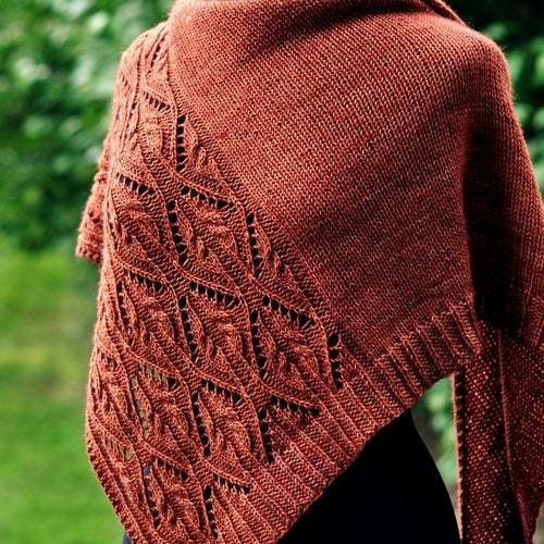 Shawl Hand Knit Knitted Shawl Handmade Item Etsy