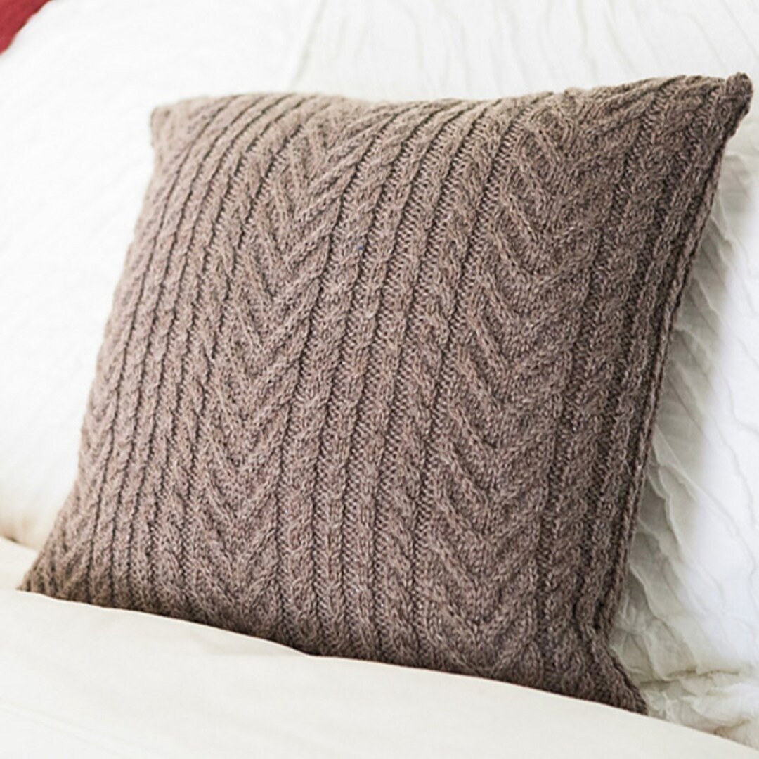 Hand Knitted Pillow Cover Etsy