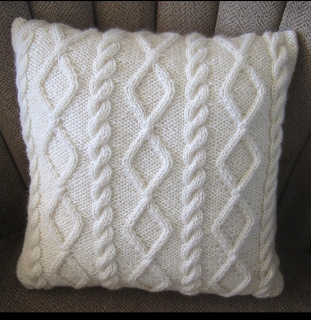 Hand Knitted Pillow Cover Etsy