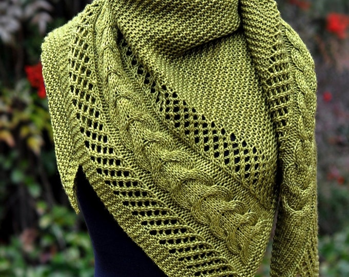 Hand Knitted Shawl Etsy