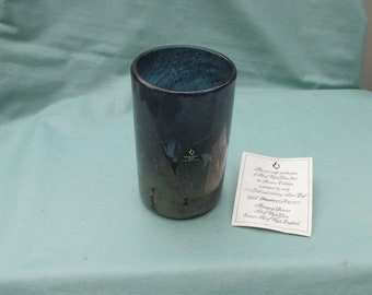 Isle of Wight Glass - Azurene Vase - Broken Flame Pontil - Michael Harris