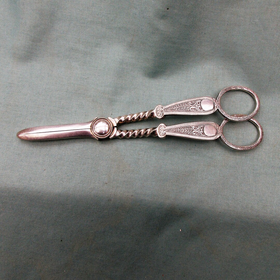 Vintage Silver Plated Grape Scissors Etsy
