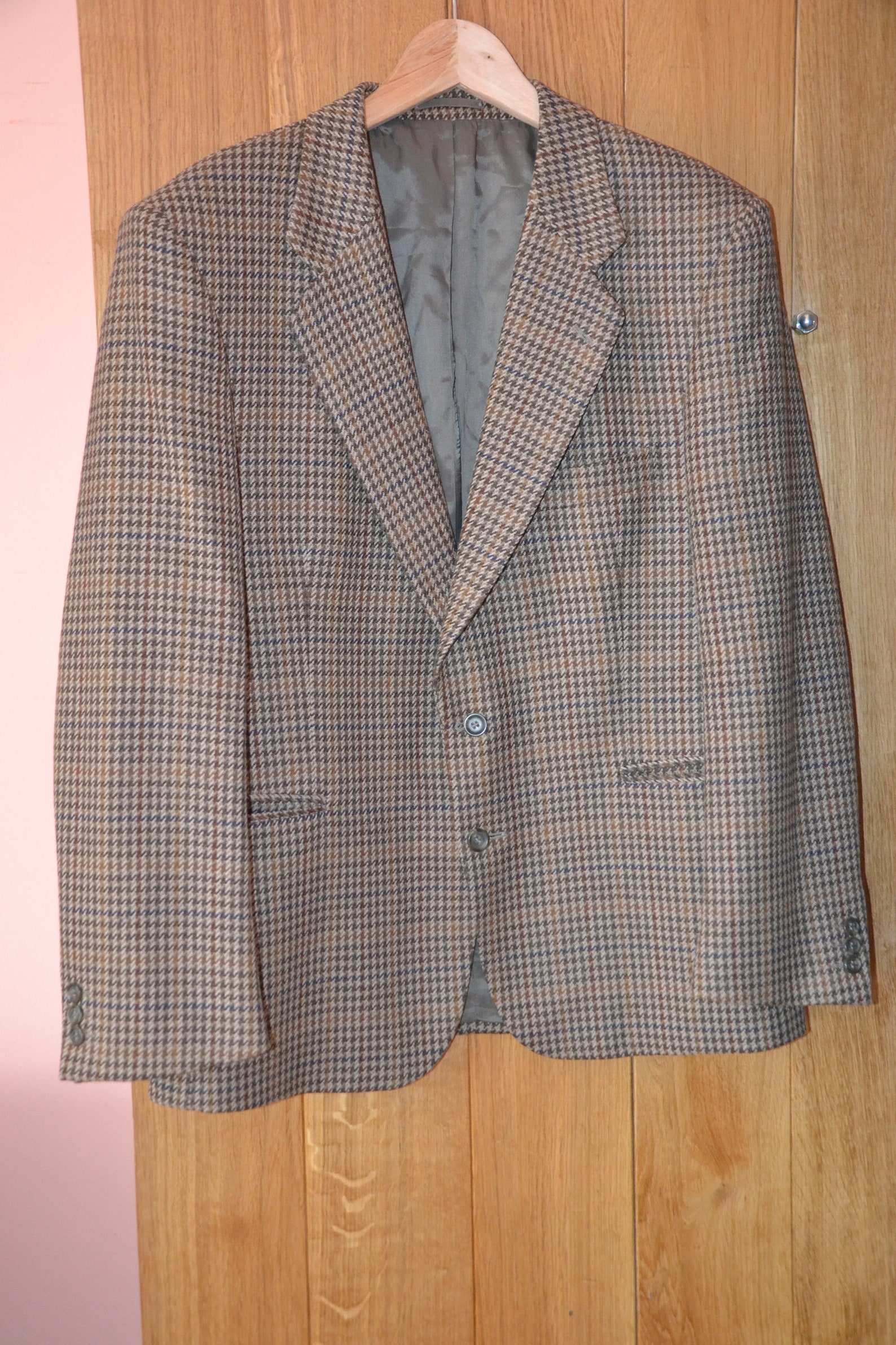 Harrods tweed jacket pure wool size 50 S fit Harrods by Durban Etsy