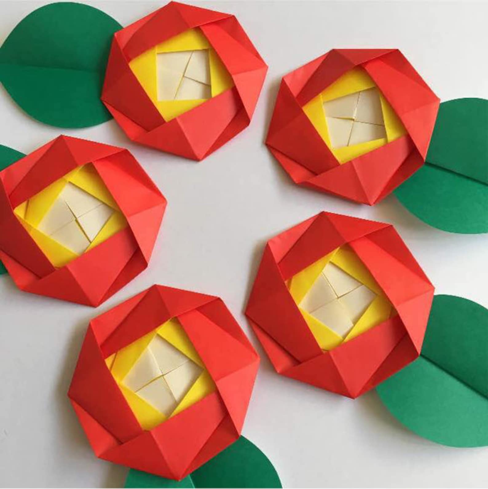 Flower PDF Origami Instructions Tsubaki Flower PDF Origami | Etsy