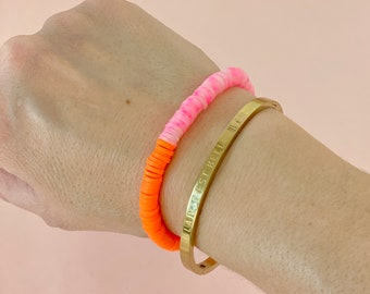 MARBLE PINK-ORANGE Armband