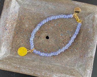 STRIPED BLUE ROCAILLES bracelet