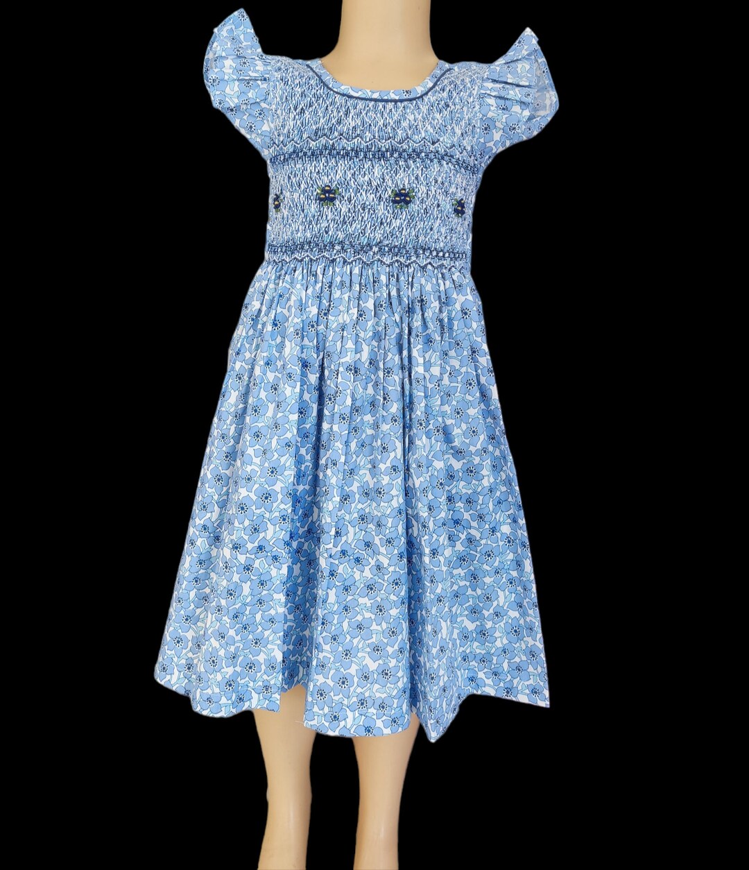 Traditional Smock Royal Blue Dress 10T