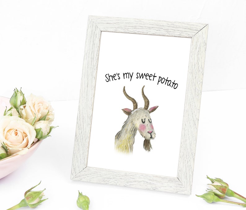 Goat Wall Art Goat Wall Decor Printable Art Goat Lovers Etsy