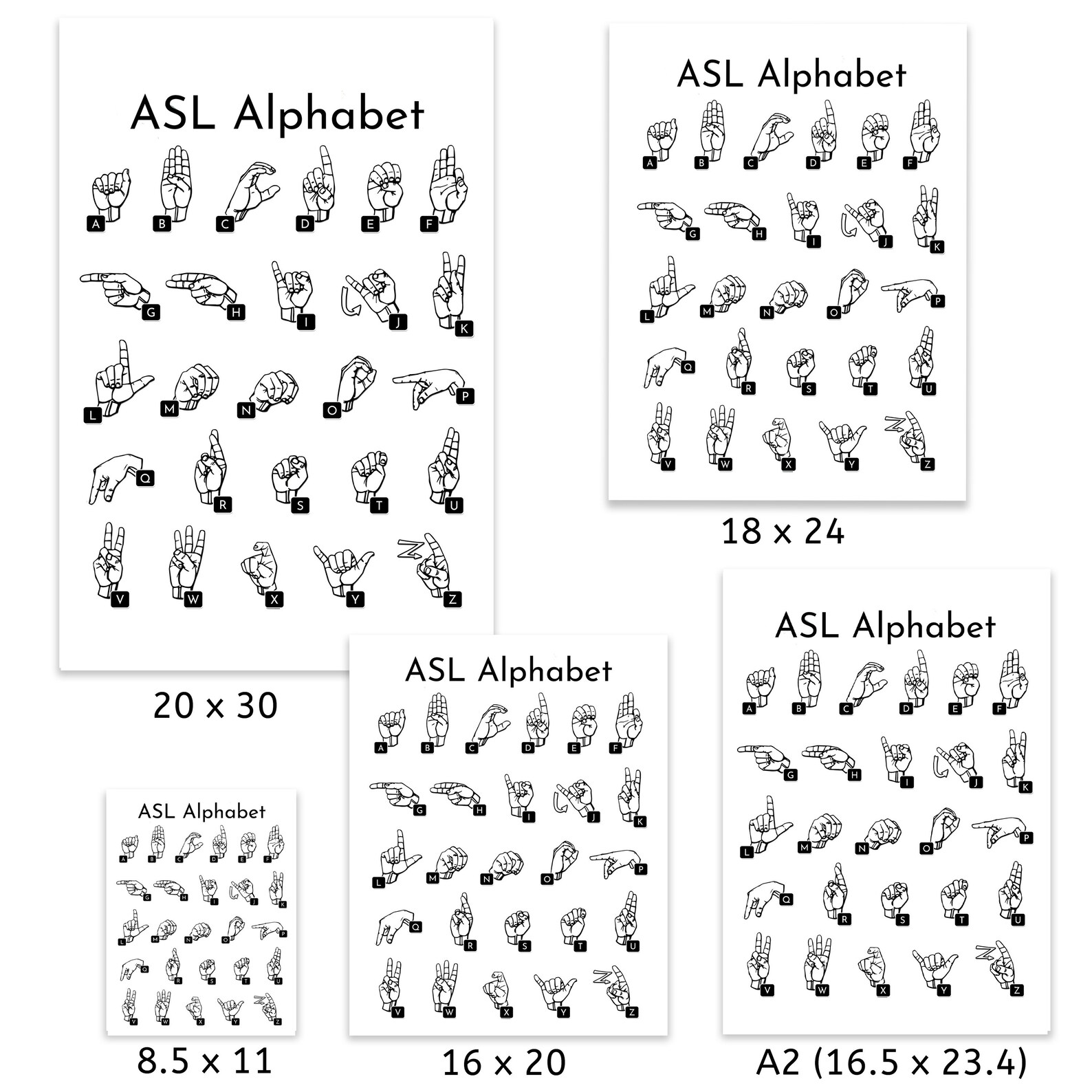 American Sign Language Poster, PRINTABLE ASL Poster, American Sign ...