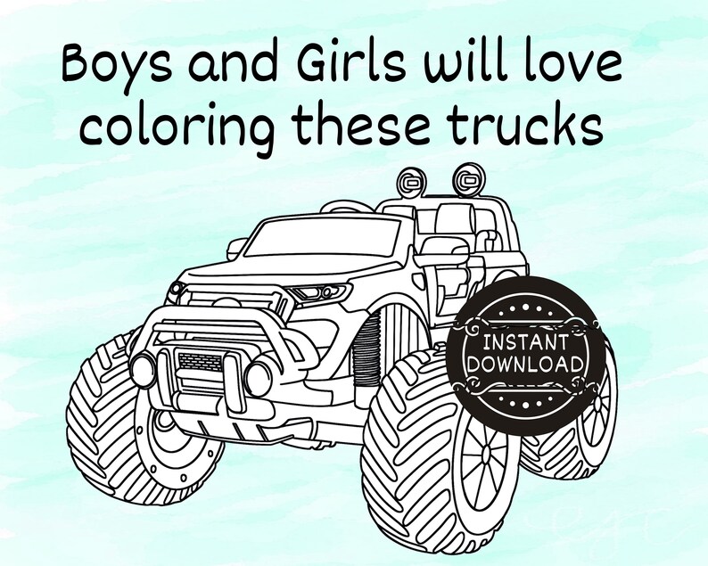 Download Monster Truck Coloring Pages for Kids 3 Printable Coloring ...