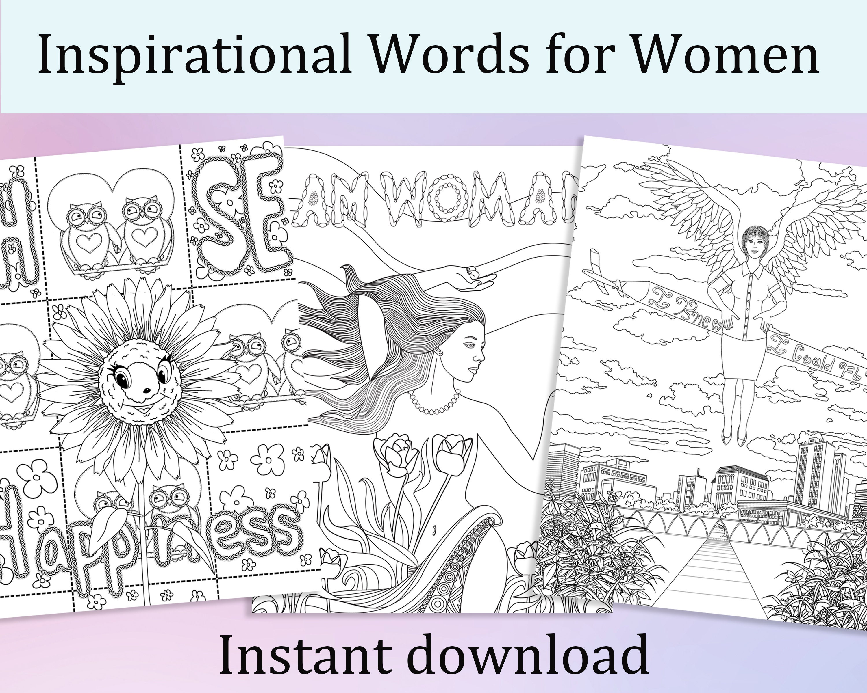 Coloring Pages for Woman 5 Printable Coloring Pages for | Etsy