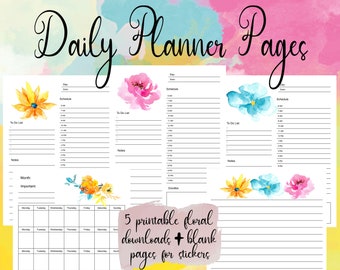 Daily Planner Printable Sheets - Etsy