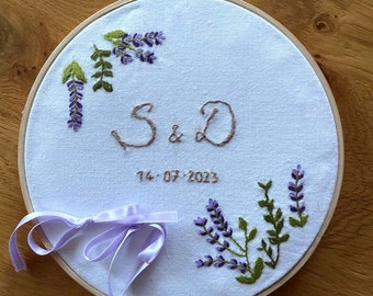 Ring bearer cushion with personalized embroidery