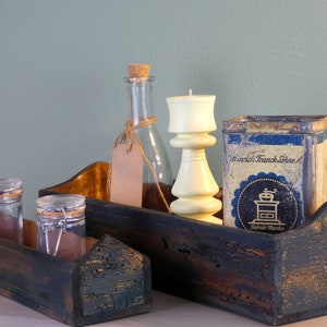 Wooden box, vintage wood, oblong, large / upcycling